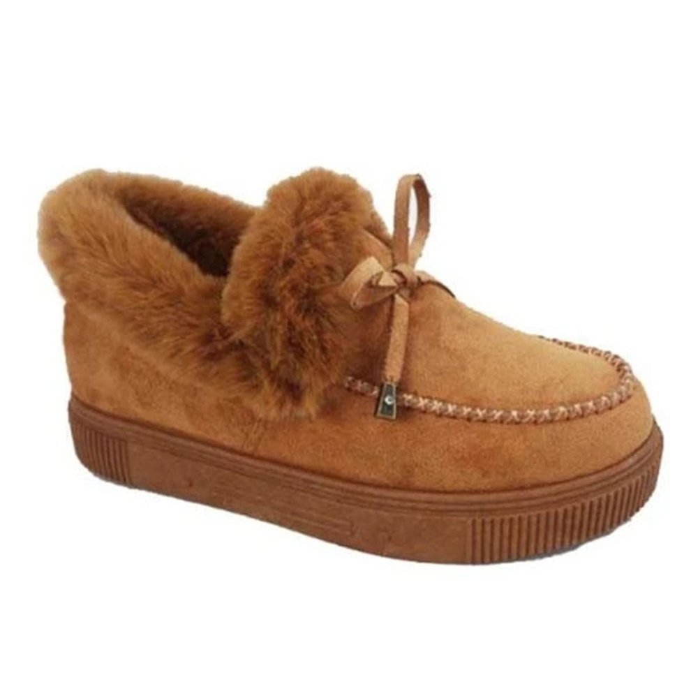 Ladmiple Winter Boots For Women Cute Womens Snow Boots Winter Shoes with Fur Lined Warm Slip On Ankle Booties Comfortable Outdoor Anti Slip Walking Shoes