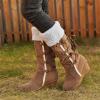 Fur Boots For Women Knee High Womens Snow Boots Winter Warm Ankle Booties Slip On Outdoor Fur Lined Comfortable Fashion Casual Walking Shoes for Women view 2