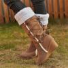 Fur Boots For Women Knee High Womens Snow Boots Winter Warm Ankle Booties Slip On Outdoor Fur Lined Comfortable Fashion Casual Walking Shoes for Women view 3