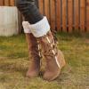 Fur Boots For Women Knee High Womens Snow Boots Winter Warm Ankle Booties Slip On Outdoor Fur Lined Comfortable Fashion Casual Walking Shoes for Women view 4