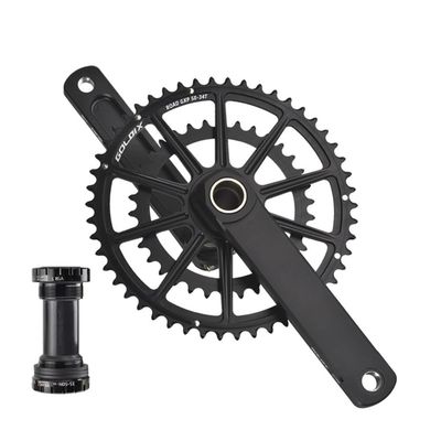 LSRRYD Bike Cranksets 165mm 170mm 172.5mm 175mm Hollow Integrated 50-34T 52-36T 53-39T Double Chainring Fit for Crankset 9/10/11/12 Speed with Bottom Bracket(50-34T,175mm)