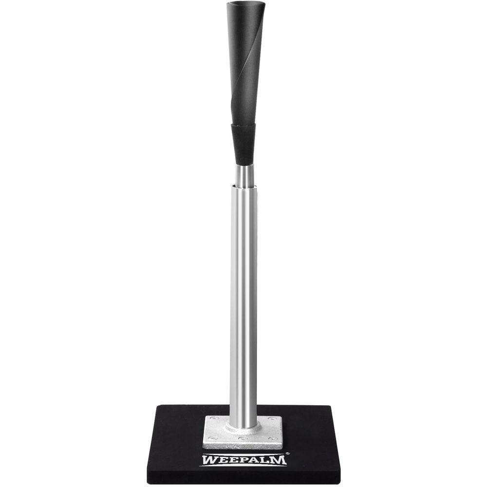 WEEPALM Batting Tee for Baseball/Softball, Premium Hitting Tee with Handrolled Rubber Top,Aluminum Stem,Metal Base,Easy Setup Baseball Tee Height Adjustable 24-46 inch for Kids and Adults