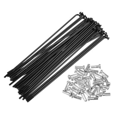 X AUTOHAUX 36pcs 14G J Bend Bicycle Steel Spokes 136mm 5.35" Cycle Spokes with Brass Nipples for Mountain Bike MTB