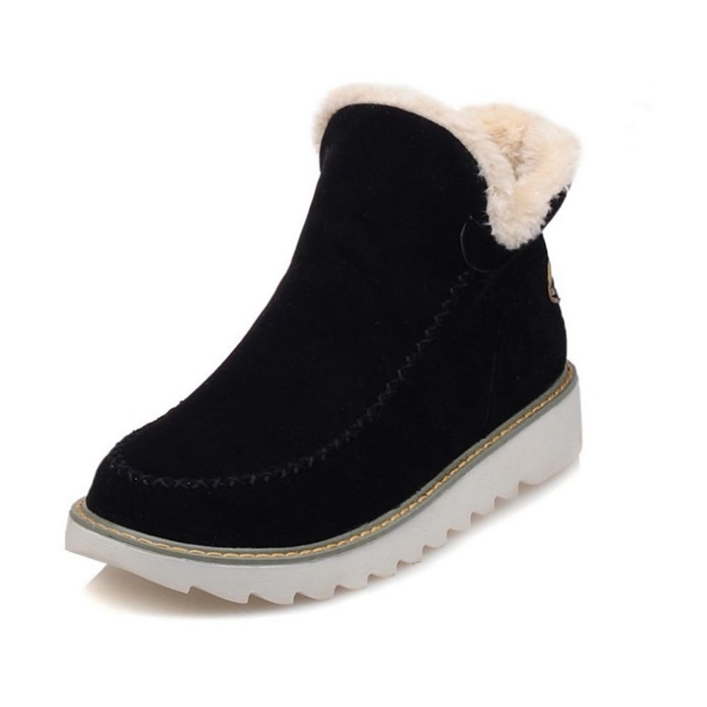 Winter Boots For Women Fashion Wide Calf Womens Warm Fur Lined Winter Snow Ankle Boots Outdoor Short Booties Fashion Comfortable Slip On Walking Shoes for Women