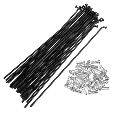 X AUTOHAUX 36pcs 14G J Bend Bicycle Steel Spokes 153mm 6.02" Cycle Spokes with Brass Nipples for Mountain Bike MTB