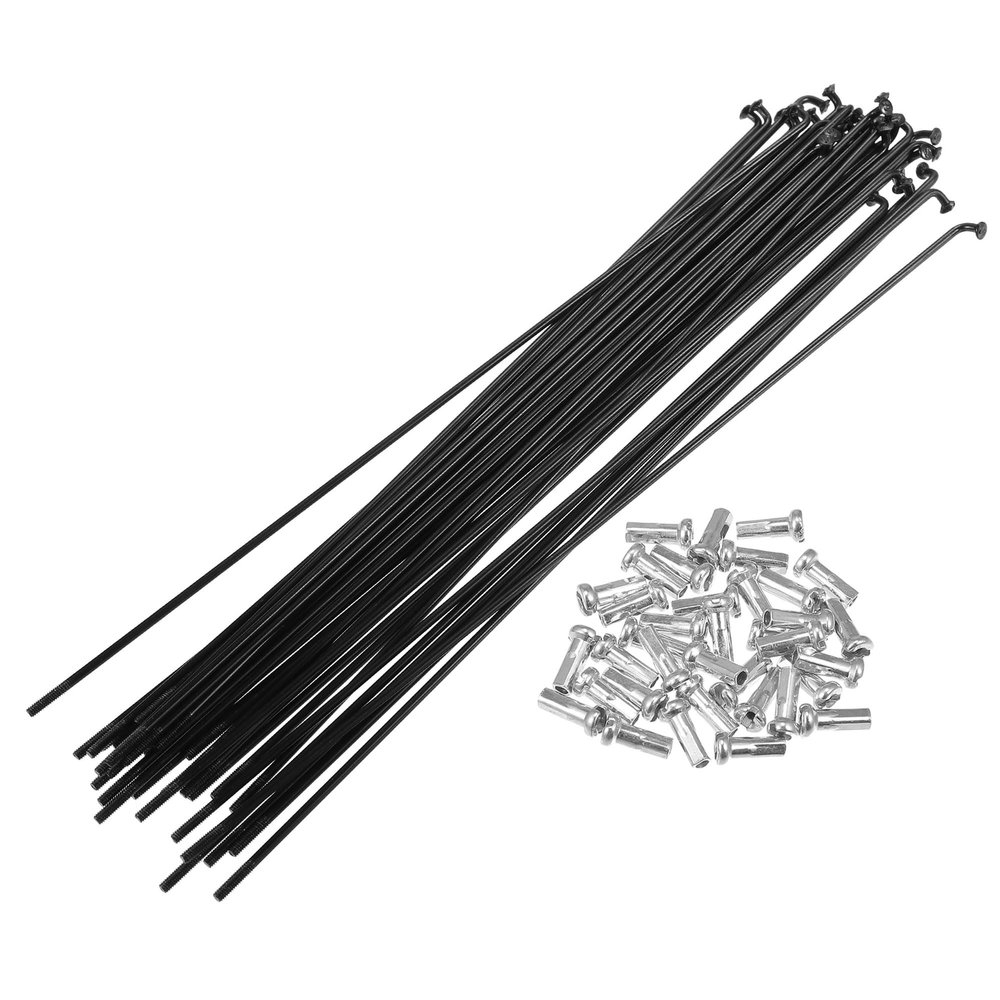 X AUTOHAUX 36pcs 14G J Bend Bicycle Steel Spokes 216mm 8.50" Cycle Spokes with Brass Nipples Steel Spokes for Mountain Bike MTB