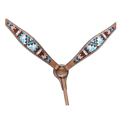 HILASON Western Horse Genuine Leather Breast Collar Geometry | for Horses