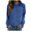 Women's Casual Crew Neck Sweatshirts Long Sleeve Solid Tunic Tops Cute Loose Fit Pullovers Classic Basic Soft Comfy Dark Blue view 1
