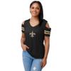 FOCO New Orleans Saints NFL Womens Cold Shoulder T-Shirt - X-Large view 1