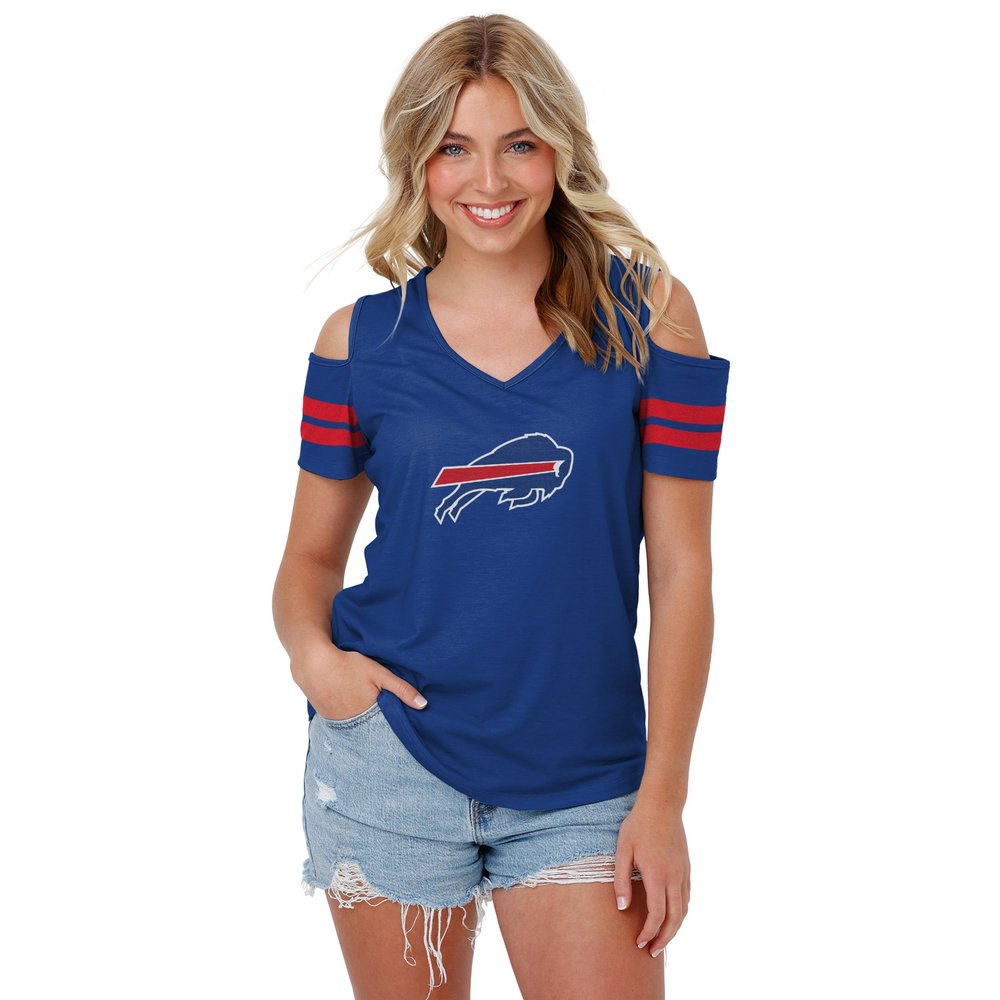FOCO Buffalo Bills NFL Womens Cold Shoulder T-Shirt - X-Large