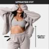 Kamo Fitness CozyTec High-Waisted Sweatpants for Women Baggy: Comfy Lounge Pants with Pockets Crafted from Soft Thick Fleece, Cuffed, Loose Fit, Tall Friendly Joggers for Fall (Porpoise, S) view 3