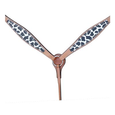HILASON Western Horse Leather Breast Collar White Leopard | for Horses