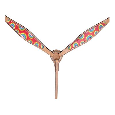 HILASON Western Horse Leather Breast Collar Rainbow | for Horses