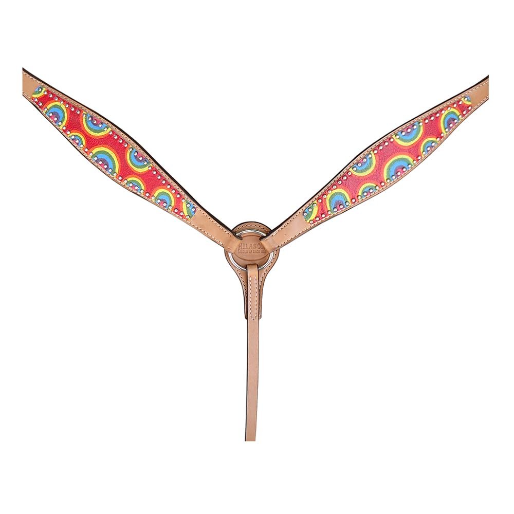 HILASON Western Horse Leather Breast Collar Rainbow | for Horses