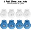 Jomeya Glove Locks, Lace Locks for Baseball Glove 8 Pack, No More Knots Required, Universal Fit for Baseball and Softball Gloves (Sky Blue-White) view 4