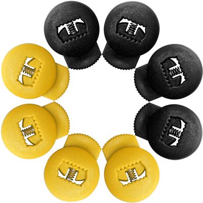 Glove Locks, Lace Locks for Baseball Glove 8 Pack, No More Knots Required, Universal Fit for Baseball and Softball Gloves (Black-Yellow)