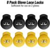 Glove Locks, Lace Locks for Baseball Glove 8 Pack, No More Knots Required, Universal Fit for Baseball and Softball Gloves (Black-Yellow) view 4