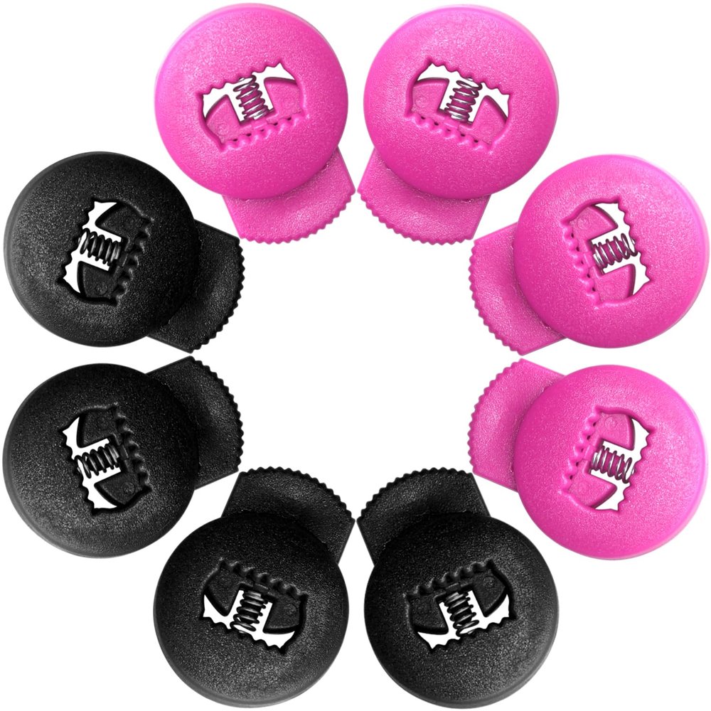 Glove Locks, Lace Locks for Baseball Glove 8 Pack, No More Knots Required, Universal Fit for Baseball and Softball Gloves (Black-Pink)