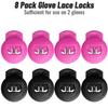 Glove Locks, Lace Locks for Baseball Glove 8 Pack, No More Knots Required, Universal Fit for Baseball and Softball Gloves (Black-Pink) view 4