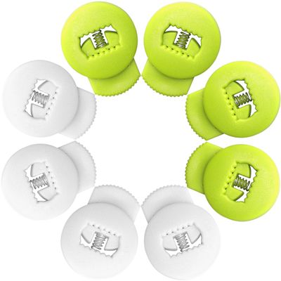 Glove Locks, Lace Locks for Baseball Glove 8 Pack, No More Knots Required, Universal Fit for Baseball and Softball Gloves (Neon Green-White)