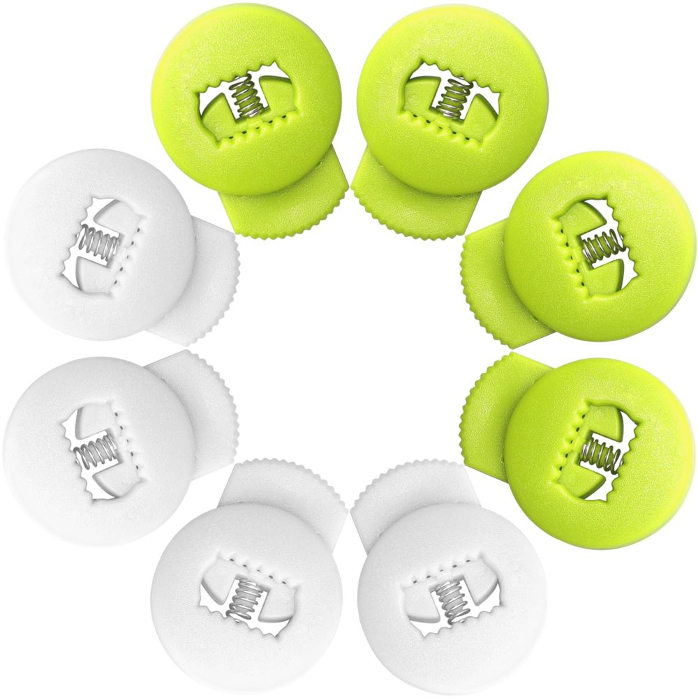Glove Locks, Lace Locks for Baseball Glove 8 Pack, No More Knots Required, Universal Fit for Baseball and Softball Gloves (Neon Green-White)