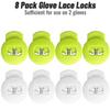 Glove Locks, Lace Locks for Baseball Glove 8 Pack, No More Knots Required, Universal Fit for Baseball and Softball Gloves (Neon Green-White) view 4