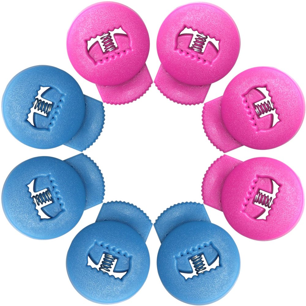Jomeya Glove Locks, Lace Locks for Baseball Glove 8 Pack, No More Knots Required, Universal Fit for Baseball and Softball Gloves (Pink-Sky Blue)