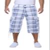 X RAY Men's Belted Long Cargo Shorts for Men, Below Knee Length Mens Cargo Shorts, 3/4 Pants (Big and Tall Shorts for Men), Plaid Blue/White, 54 view 1