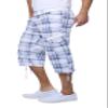 X RAY Men's Belted Long Cargo Shorts for Men, Below Knee Length Mens Cargo Shorts, 3/4 Pants (Big and Tall Shorts for Men), Plaid Blue/White, 54 view 4