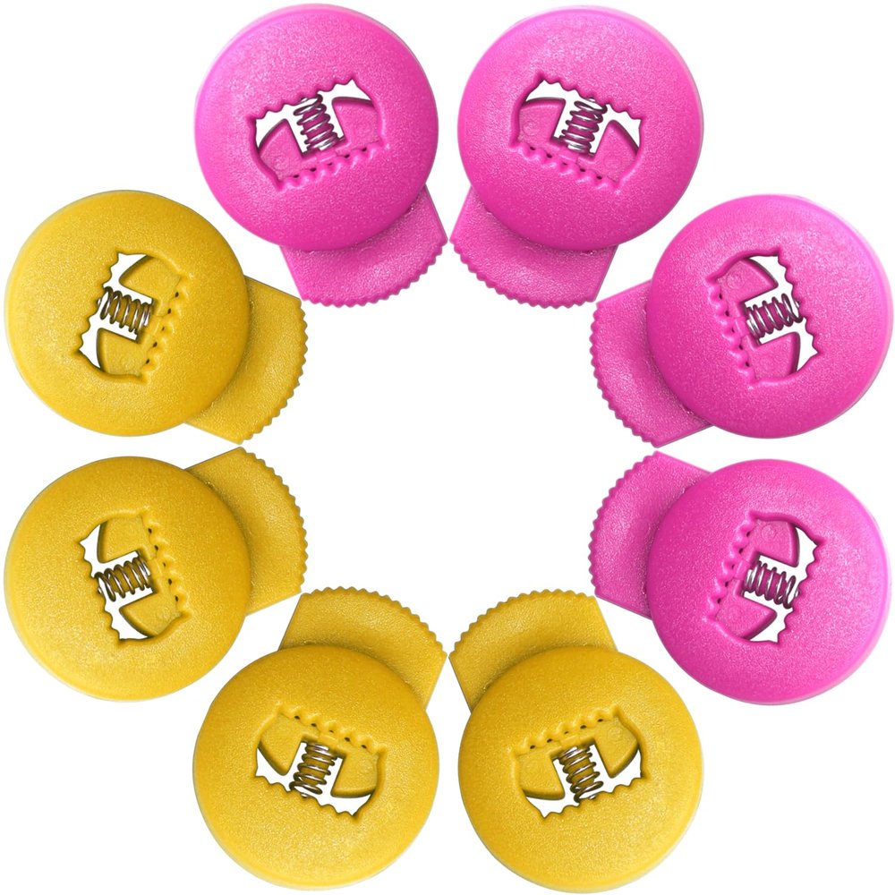 Jomeya Glove Locks, Lace Locks for Baseball Glove 8 Pack, No More Knots Required, Universal Fit for Baseball and Softball Gloves (Pink-Yellow)