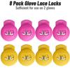 Jomeya Glove Locks, Lace Locks for Baseball Glove 8 Pack, No More Knots Required, Universal Fit for Baseball and Softball Gloves (Pink-Yellow) view 4