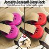 Jomeya Glove Locks, Lace Locks for Baseball Glove 8 Pack, No More Knots Required, Universal Fit for Baseball and Softball Gloves (Red-Pink) view 2