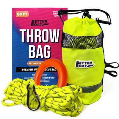 Better Boat Water Throw Bag for Rescue, 50 FT Rope, Water Rescue Equipment with Line Bag, Ideal for Kayak, Larger Boats, and Emergency Use
