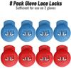 Glove Locks, Lace Locks for Baseball Glove 8 Pack, No More Knots Required, Universal Fit for Baseball and Softball Gloves (Sky Blue-Red) view 4