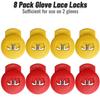 Jomeya Glove Locks, Lace Locks for Baseball Glove 8 Pack, No More Knots Required, Universal Fit for Baseball and Softball Gloves (Red-Yellow) view 4