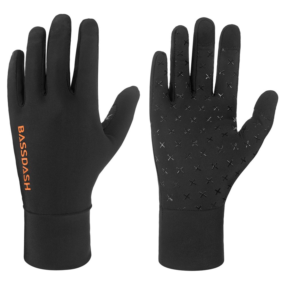 BASSDASH Mens Camo Hunting Gloves UPF 50+ Lightweight Touchscreen Gloves for Warm Weather Fishing Hiking Outdoor Activities