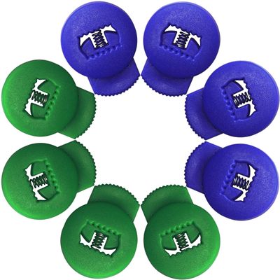 Jomeya Glove Locks, Lace Locks for Baseball Glove 8 Pack, No More Knots Required, Universal Fit for Baseball and Softball Gloves (Navy Blue-Green)