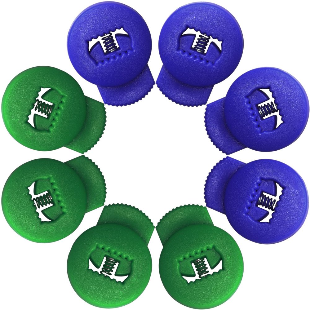 Jomeya Glove Locks, Lace Locks for Baseball Glove 8 Pack, No More Knots Required, Universal Fit for Baseball and Softball Gloves (Navy Blue-Green)