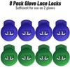 Jomeya Glove Locks, Lace Locks for Baseball Glove 8 Pack, No More Knots Required, Universal Fit for Baseball and Softball Gloves (Navy Blue-Green) view 4