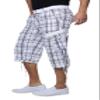 X RAY Men's Belted Long Cargo Shorts for Men, Below Knee Length Mens Cargo Shorts, 3/4 Pants (Big and Tall Shorts for Men), Plaid White, 42 view 4