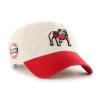 47 Georgia Bulldogs Hat Mens Womens Sidestep Clean Up Adjustable Cap, Bone White/Red view 2