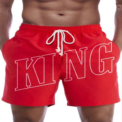 Men's Shorts Men Letter Graphic Drawstring Waist Shorts Shorts for menMIELEU (Color : Red, Size : XX-Large)