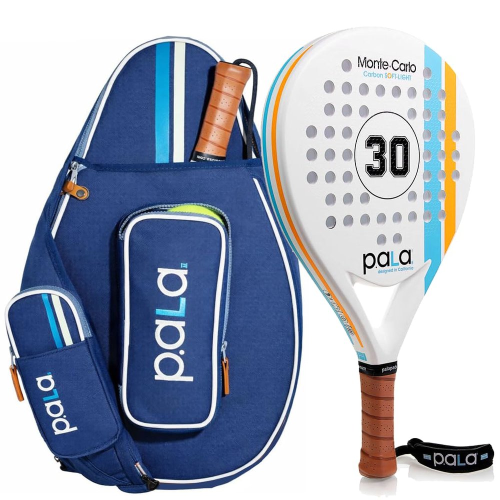 P.ala Padel Racket Set with Bag  Carbon Fiber Padel Racket for Beginner to Intermediate Players, Lightweight 2 lb, 4-Inch Grip, Complete Starter Kit