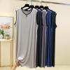 Men's Sleeveless Nightgowns, Mens Classic Modal Pajamas Ultra Soft Nightshirt Loose fit Nightdress L-3XL,High Gray,XL view 3