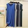 Men's Sleeveless Nightgowns, Mens Classic Modal Pajamas Ultra Soft Nightshirt Loose fit Nightdress L-3XL,High Gray,XL view 4