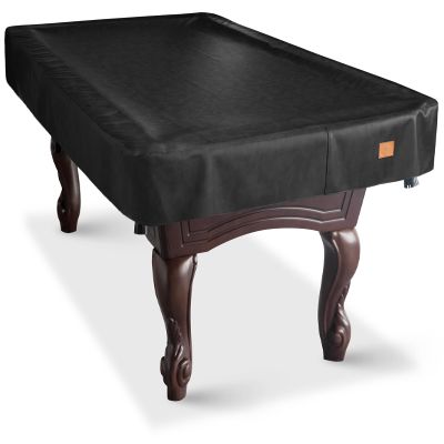 BEARCOVER Heavy Duty Leatherette Billiard Pool Table Cover, Waterproof & Tearproof Cover for Pool Table 7/8/9FT (Black/Faux Lambskin, 9FT-(112"LX 62"WX 8H))