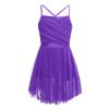 Alvivi Kids Girls Cross Back Camisole Ballet Leotard Tutu Dress Ballerina Lyrical Modern Dance wear Dancing Costume Purple A 6 Years view 1