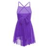 Alvivi Kids Girls Cross Back Camisole Ballet Leotard Tutu Dress Ballerina Lyrical Modern Dance wear Dancing Costume Purple A 6 Years view 2