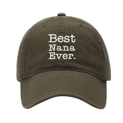 Baseball Cap Men Best Ever Nana Gift Embroidered Washed Cotton Dad Hat Baseball Caps (Green,7 5/8)