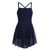Alvivi Kids Girls Cross Back Camisole Ballet Leotard Tutu Dress Ballerina Lyrical Modern Dance wear Dancing Costume Navy Blue A 8 Years view 1